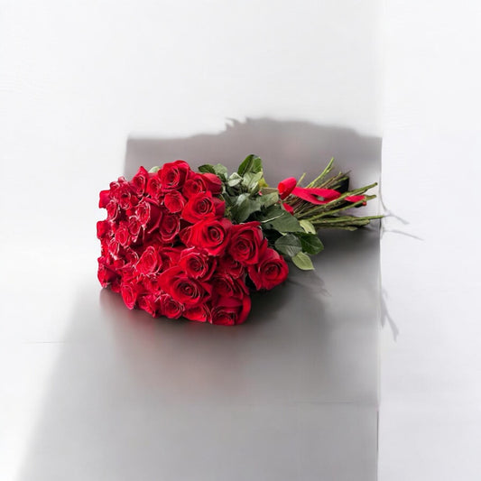 Beautiful bouquet of long red roses, fresh and elegant. Same day flower delivery, local florist near me, fast flower service with free shipping available.