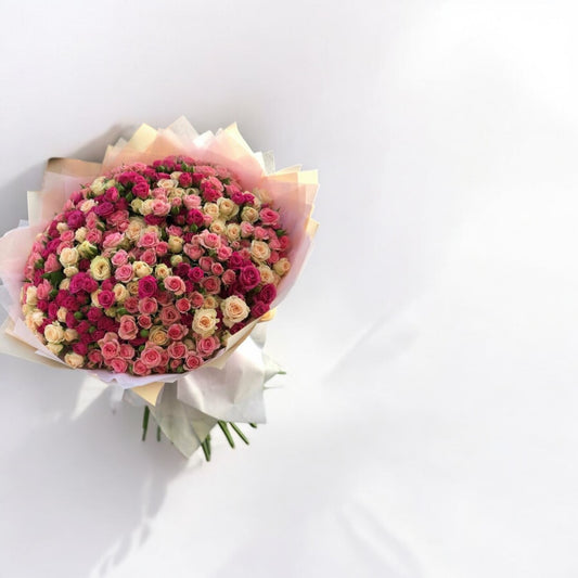 Colorful bouquet of mixed spray roses for same day delivery by local florist with free shipping, perfect for gifts, celebrations or special occasions