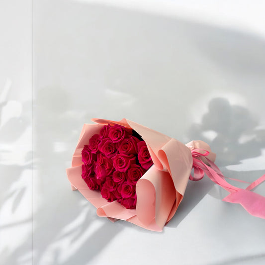 Beautiful pink rose bouquet with same day flower delivery in Los Angeles and free shipping