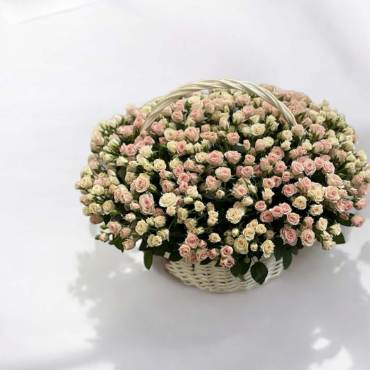 Elegant basket with spray roses for fast flower delivery in Los Angeles