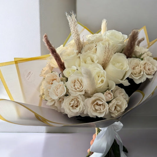 White roses bouquet with same day flower delivery in Los Angeles by local florist