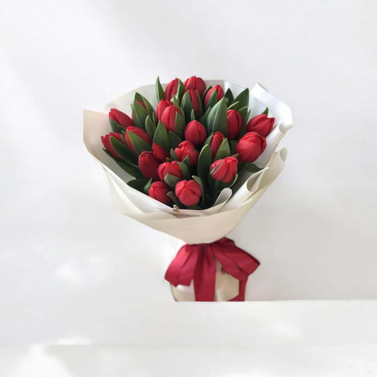 Bouquet of 25 fresh red tulips – same day flower delivery near me Los Angeles