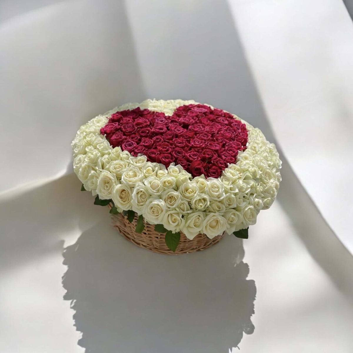 250 Red Roses 250 Red Roses in Basket | Same Day Flower Delivery in Los Angeles Today ...