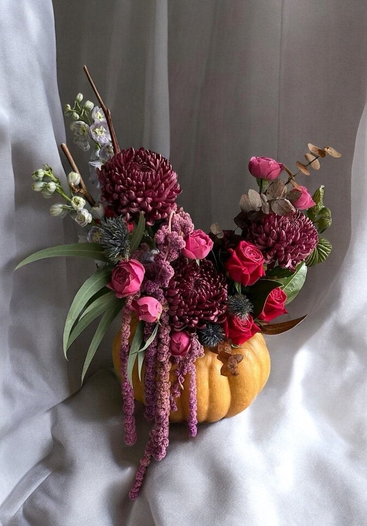 Roses in a Pumpkin for Halloween