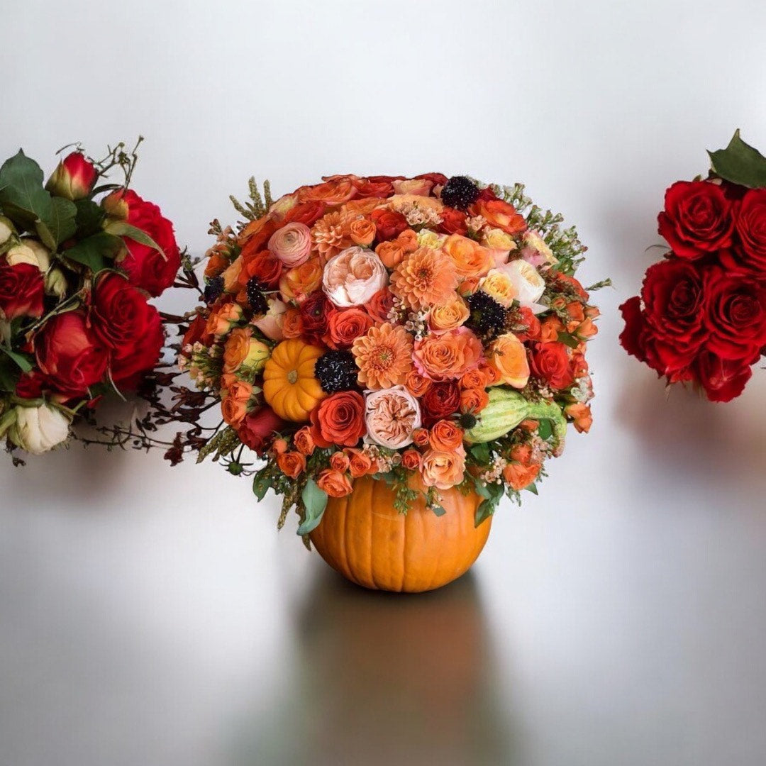 Large Pumpkin with Flowers for Halloween