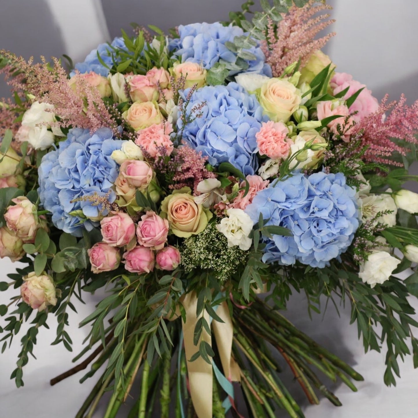 Bouquet of Hydrangeas and Bush Roses