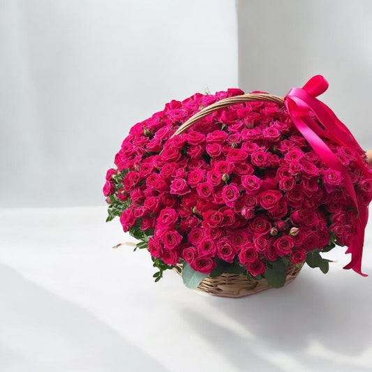 230 Pink Roses in a Basket