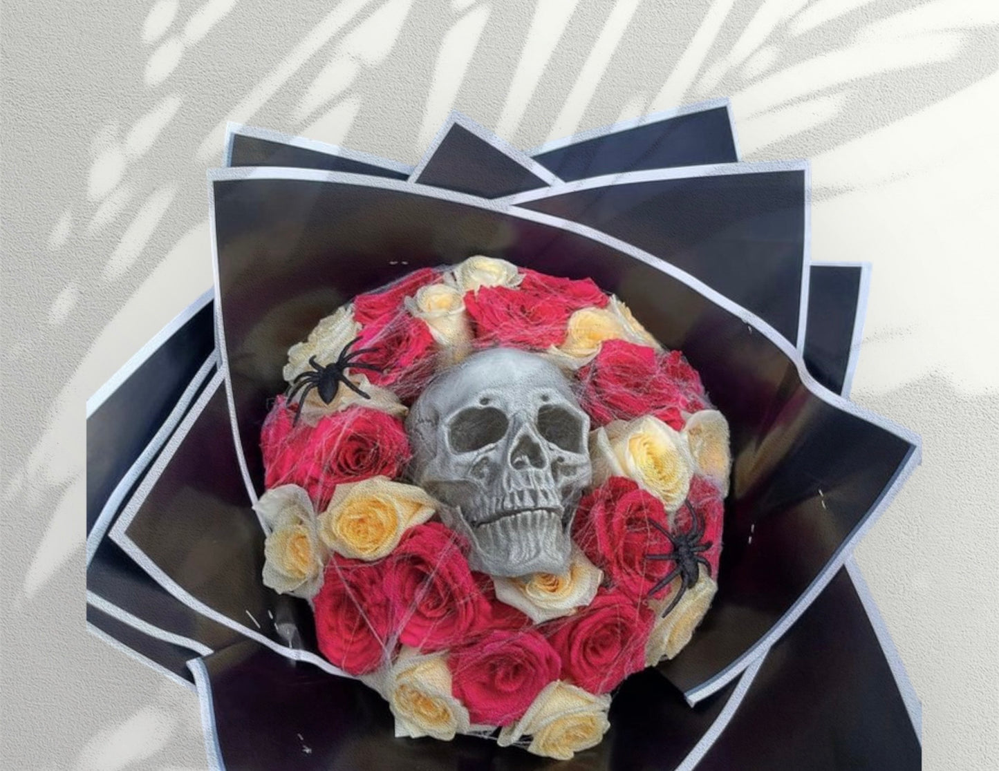 Halloween Flowers with Skull and Spider