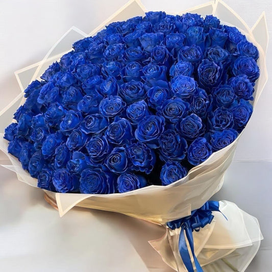 100 Blue roses