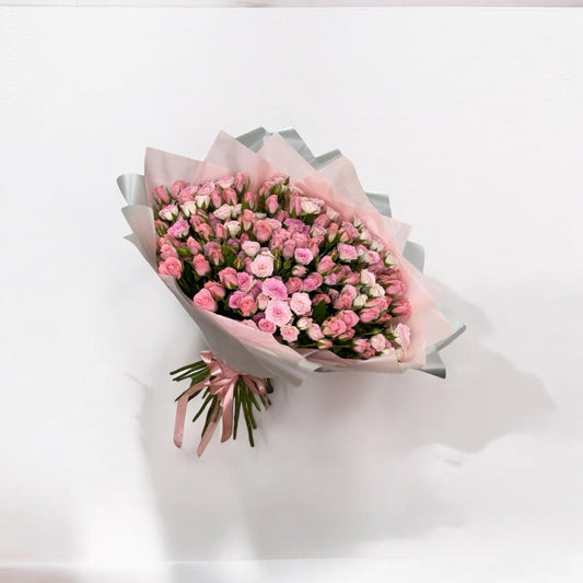 100 pink spray roses